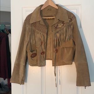 Vintage suede fringe jacket